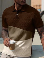 Mens Polo Shirt Geometric Jacquard Knit Short Sleeve – Balvex