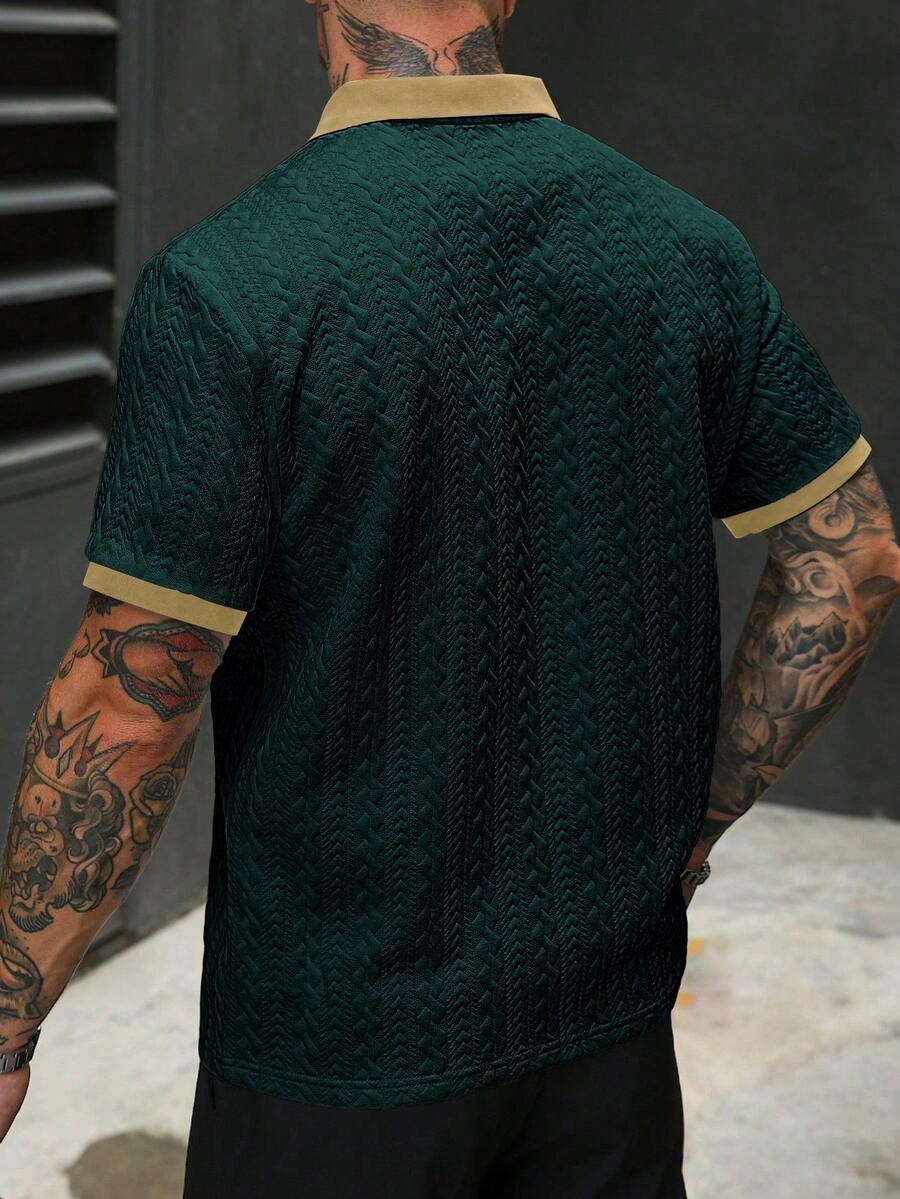 Mens Polo Shirt Contrast Binding Knit Short Sleeve – Valron