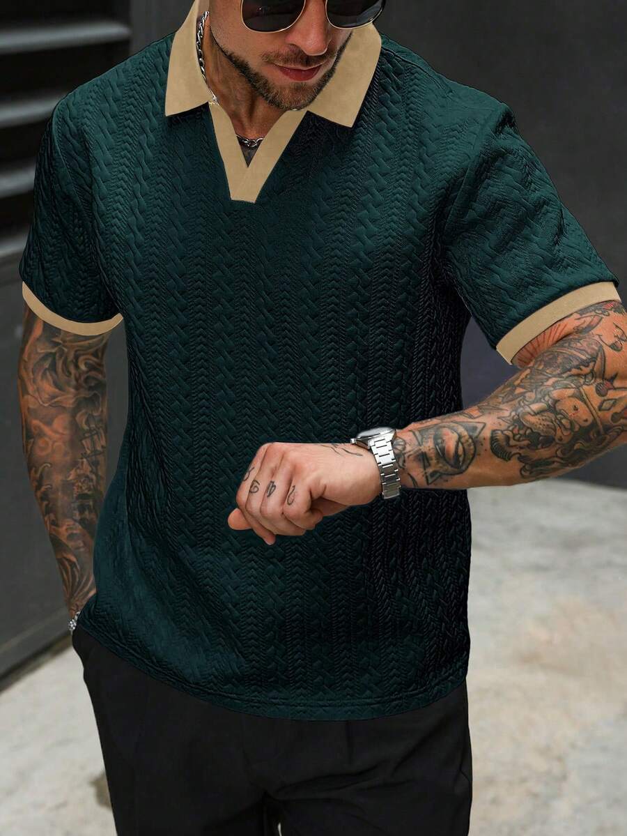 Mens Polo Shirt Contrast Binding Knit Short Sleeve – Valron