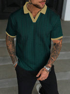 Mens Polo Shirt Contrast Binding Knit Short Sleeve – Valron