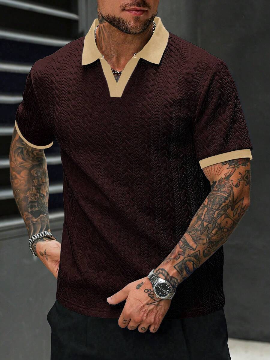 Mens Polo Shirt Contrast Binding Knit Short Sleeve – Valron