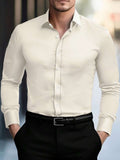 Shirt Shop Stand Collar Button-Up Long Sleeve Polyester Stretch – Marvo