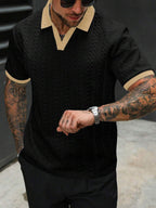 Mens Polo Shirt Contrast Binding Knit Short Sleeve – Valron