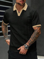 Mens Polo Shirt Contrast Binding Knit Short Sleeve – Valron