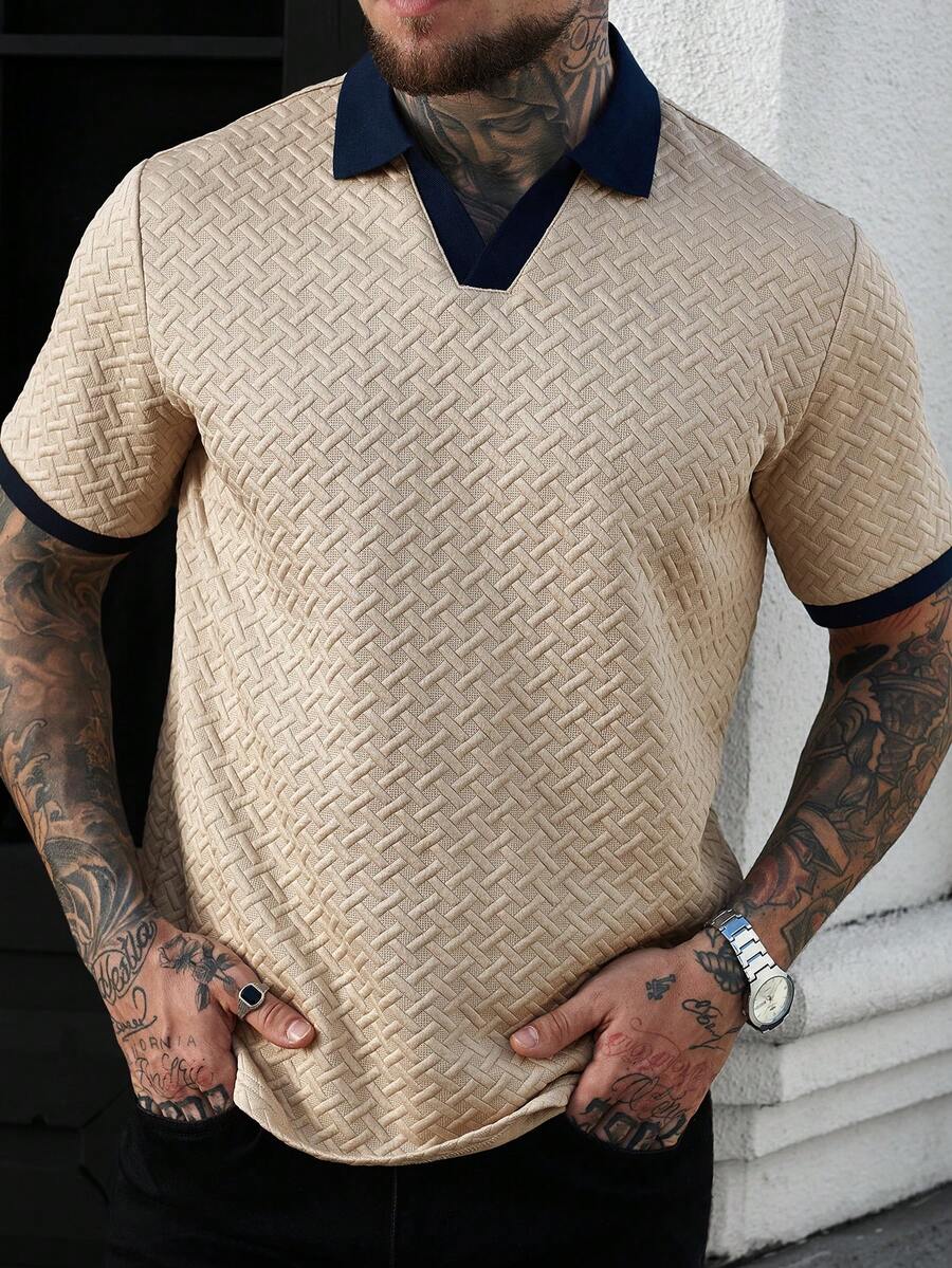 Mens Polo Shirt Contrast Binding Knit Short Sleeve – Valron