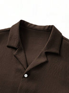 Mens Pant and Shirt Set Jacquard Short Sleeve Button-Up – Tarlen