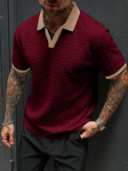 Mens Polo Shirt Contrast Binding Knit Short Sleeve – Valron