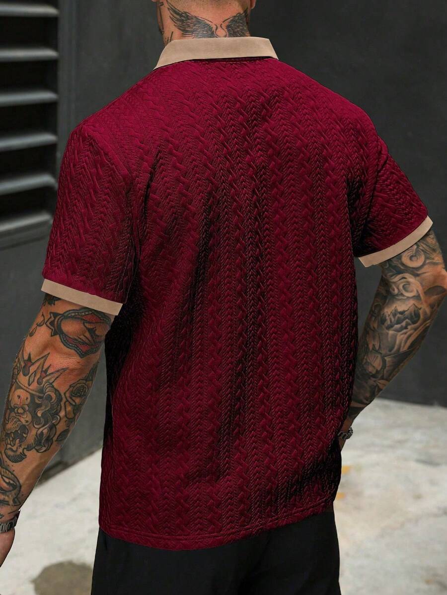 Mens Polo Shirt Contrast Binding Knit Short Sleeve – Valron