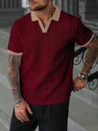 Mens Polo Shirt Contrast Binding Knit Short Sleeve – Valron