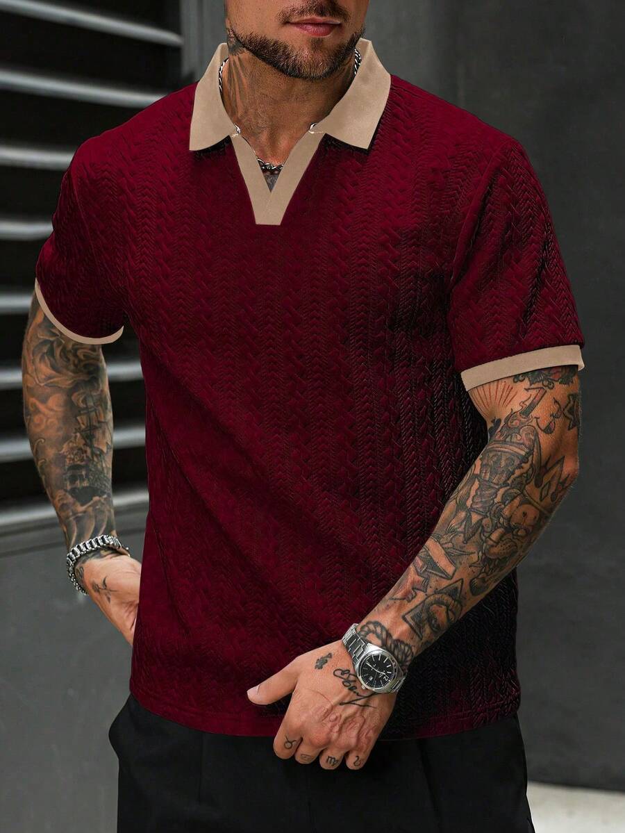 Mens Polo Shirt Contrast Binding Knit Short Sleeve – Valron