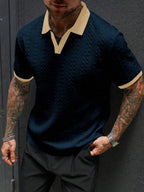 Mens Polo Shirt Contrast Binding Knit Short Sleeve – Valron