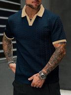 Mens Polo Shirt Contrast Binding Knit Short Sleeve – Valron