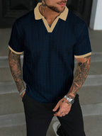 Mens Polo Shirt Contrast Binding Knit Short Sleeve – Valron