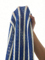 Mens Short Sleeve Crochet Knit Shirt Stripe Button Front – Drenval