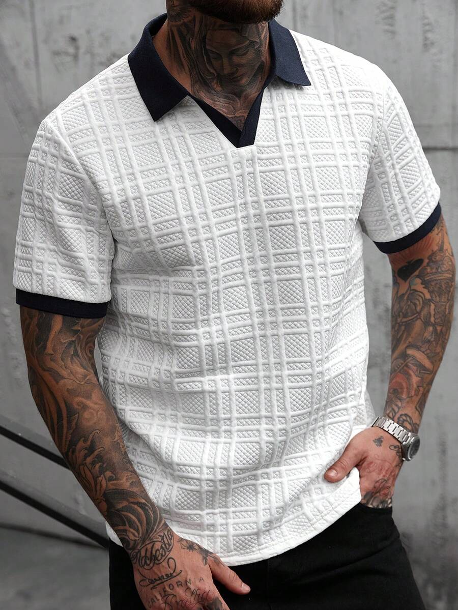 Mens Polo Shirt Contrast Binding Knit Short Sleeve – Valron