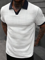 Mens Polo Shirt Contrast Binding Knit Short Sleeve – Valron