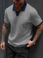 Mens Polo Shirt Contrast Binding Knit Short Sleeve – Valron