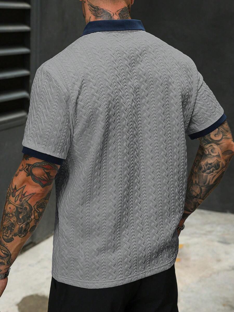 Mens Polo Shirt Contrast Binding Knit Short Sleeve – Valron