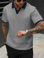 Mens Polo Shirt Contrast Binding Knit Short Sleeve – Valron