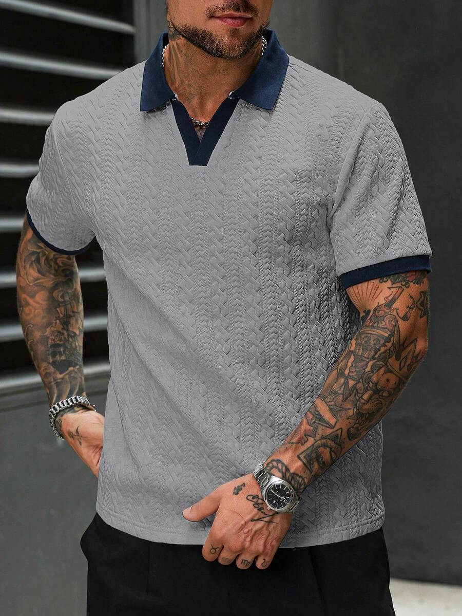 Mens Polo Shirt Contrast Binding Knit Short Sleeve – Valron