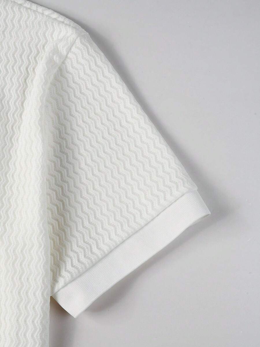 Mens Polo Shirt Geometric Jacquard Knit Short Sleeve – Balvex