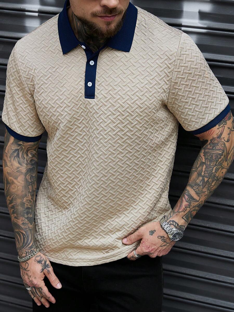 Mens Polo Shirt Contrast Binding Knit Short Sleeve – Valron