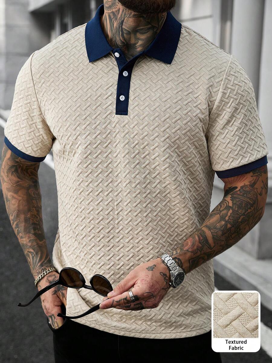 Mens Polo Shirt Contrast Binding Knit Short Sleeve – Valron