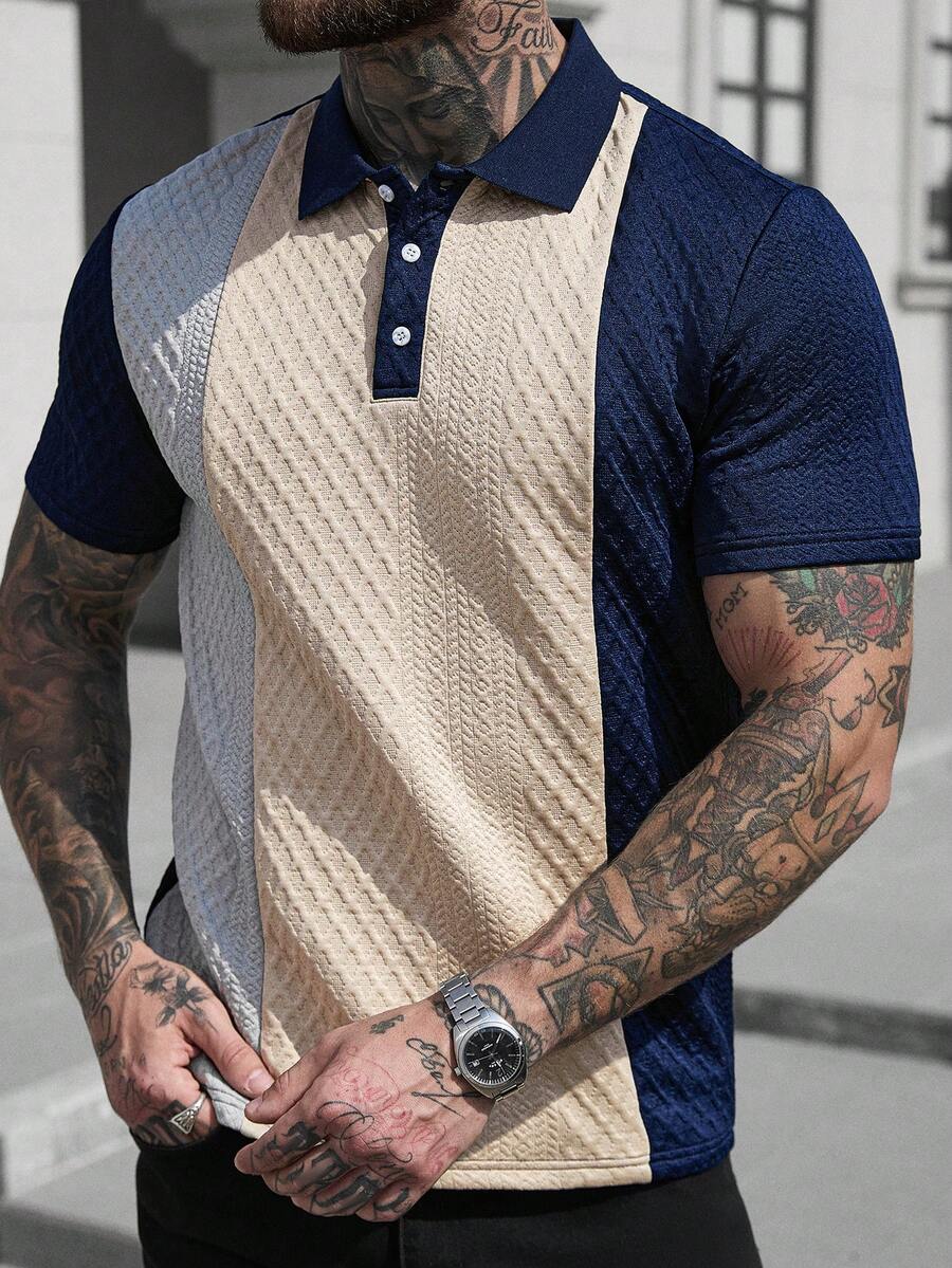 Mens Polo Shirt Contrast Binding Knit Short Sleeve – Valron