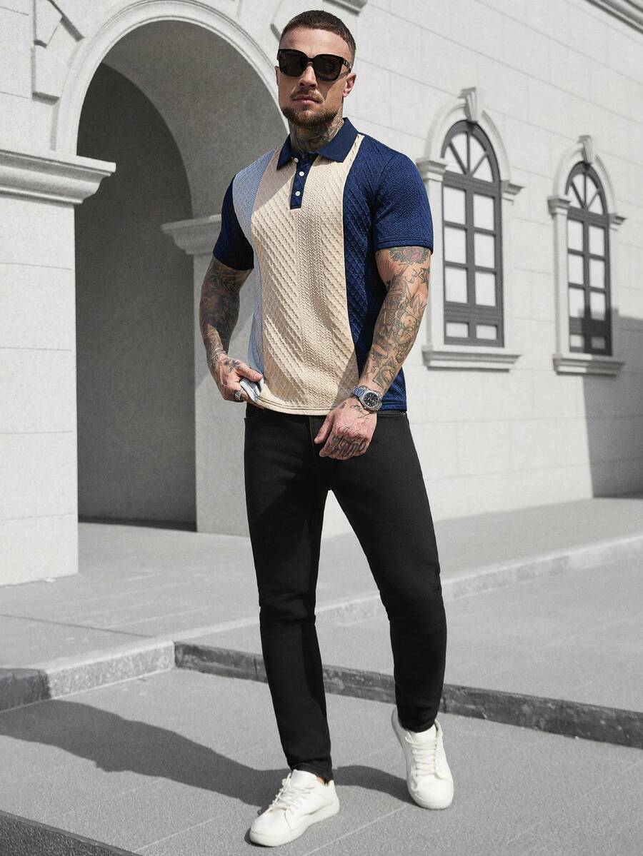 Mens Polo Shirt Contrast Binding Knit Short Sleeve – Valron