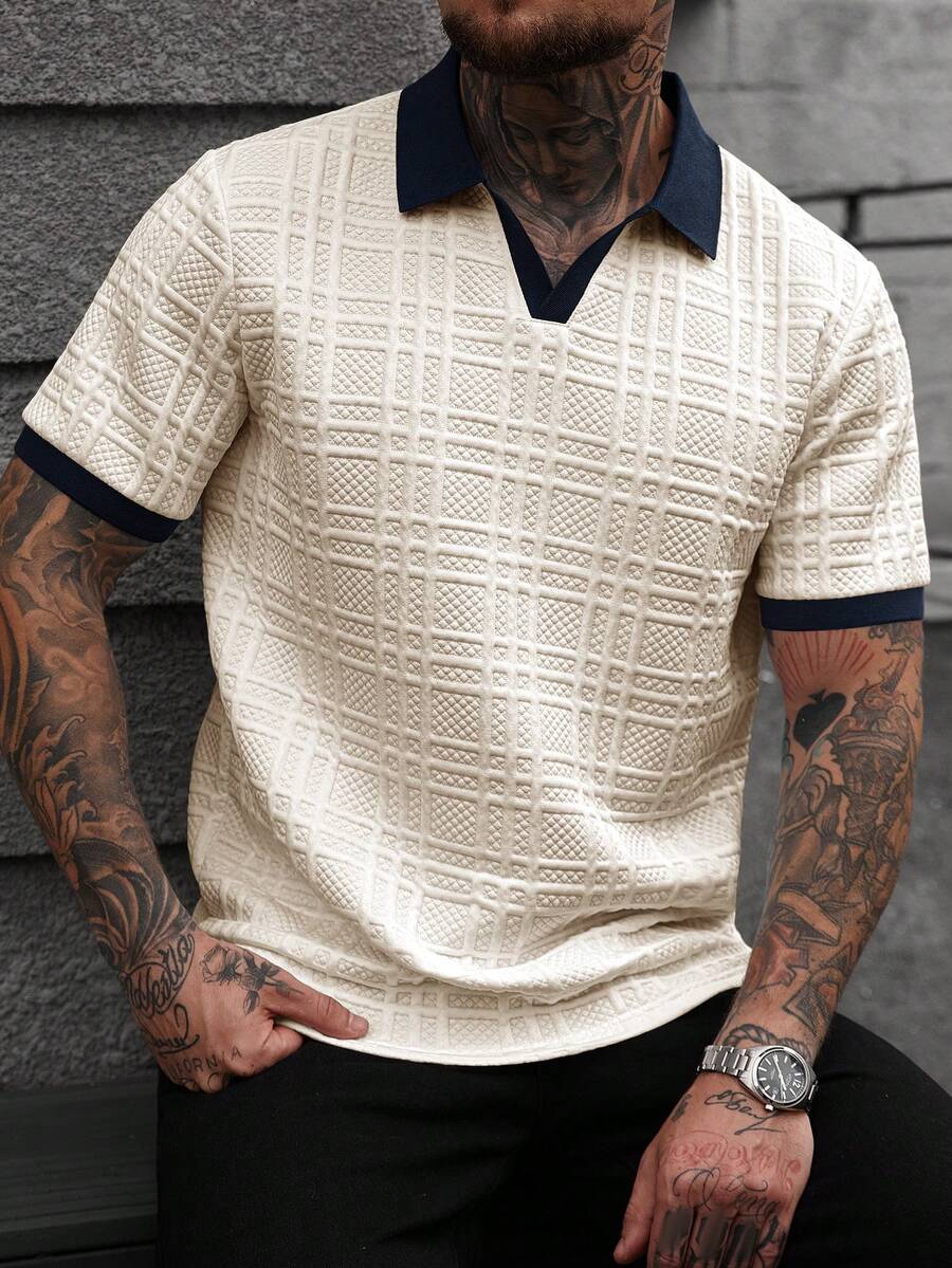Mens Polo Shirt Contrast Binding Knit Short Sleeve – Valron