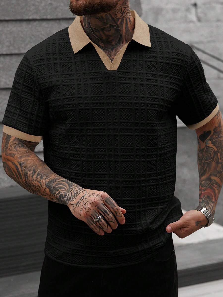 Mens Polo Shirt Contrast Binding Knit Short Sleeve – Valron