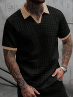 Mens Polo Shirt Contrast Binding Knit Short Sleeve – Valron