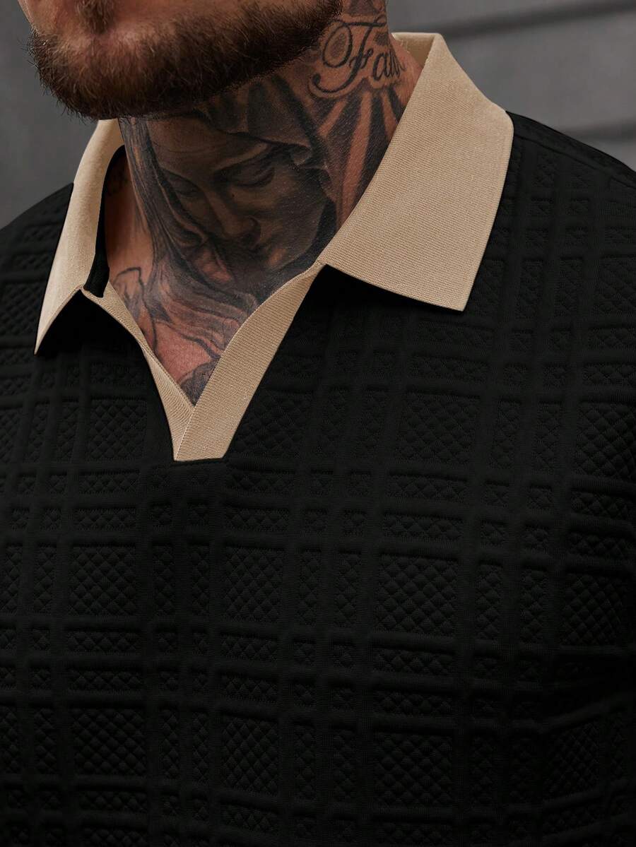 Mens Polo Shirt Contrast Binding Knit Short Sleeve – Valron