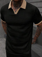 Mens Polo Shirt Contrast Binding Knit Short Sleeve – Valron
