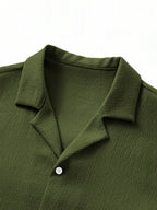 Mens Pant and Shirt Set Jacquard Short Sleeve Button-Up – Tarlen