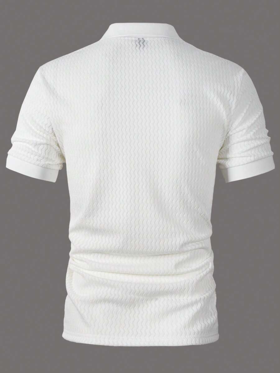 Mens Polo Shirt Geometric Jacquard Knit Short Sleeve – Balvex