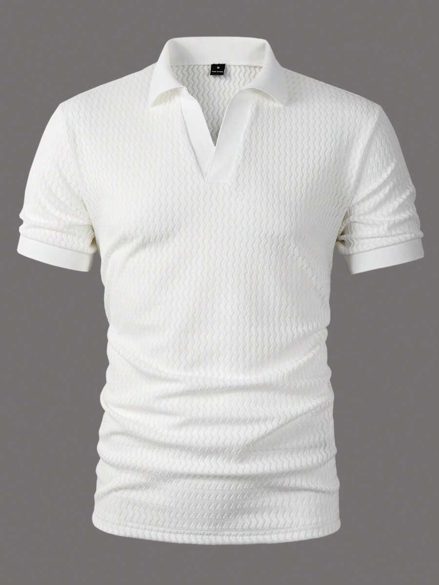 Mens Polo Shirt Geometric Jacquard Knit Short Sleeve – Balvex