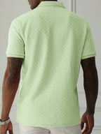 Mens Polo Shirt Geometric Jacquard Knit Short Sleeve – Balvex