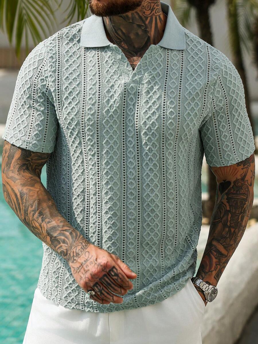 Mens Polo Shirt Contrast Binding Knit Short Sleeve – Valron