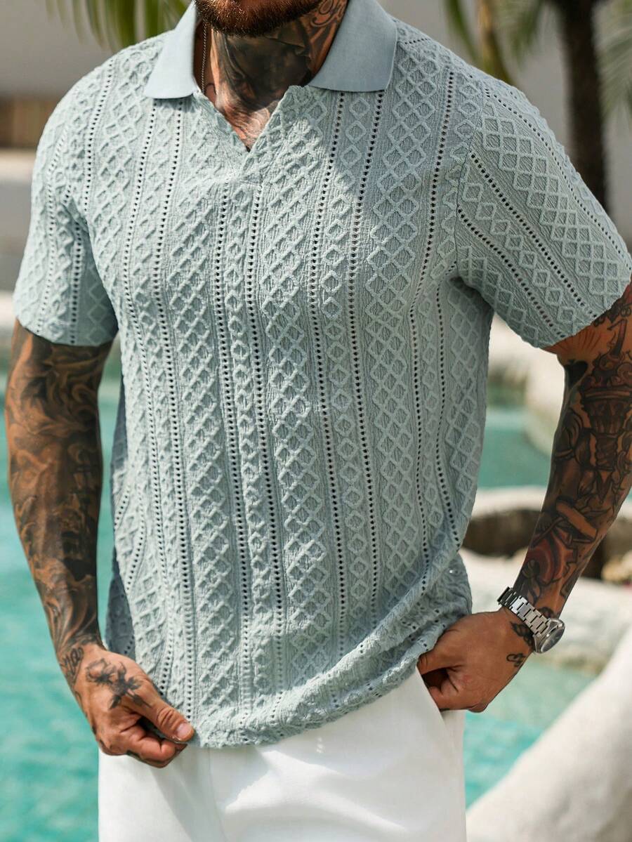 Mens Polo Shirt Contrast Binding Knit Short Sleeve – Valron