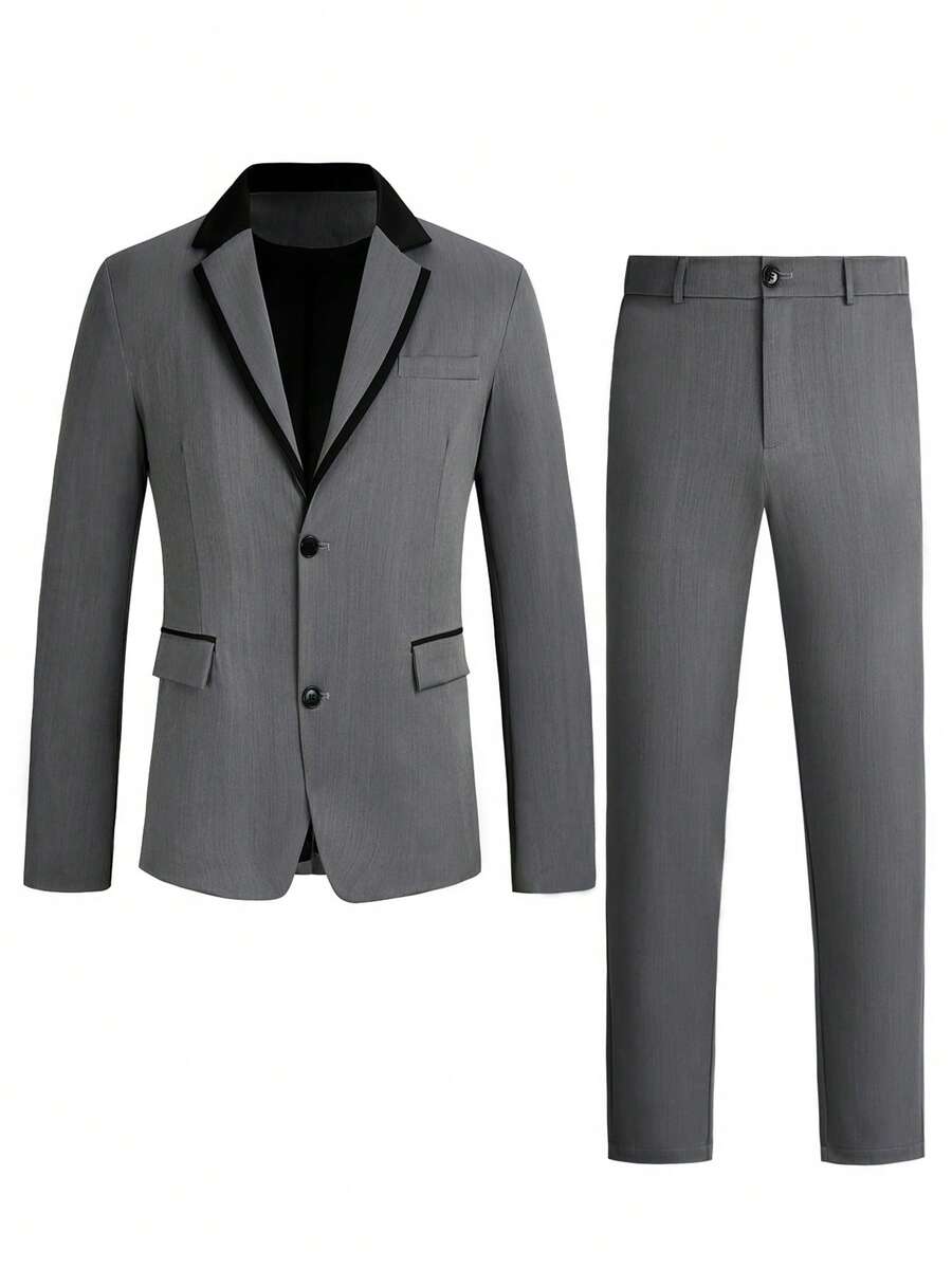 Mens Trouser Suit Shawl Collar Blazer Two-Piece Set – Vandro