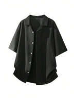 Mens T-Shirt Faux Linen Oversized Fit Short Sleeve Casual Shirt – Valner