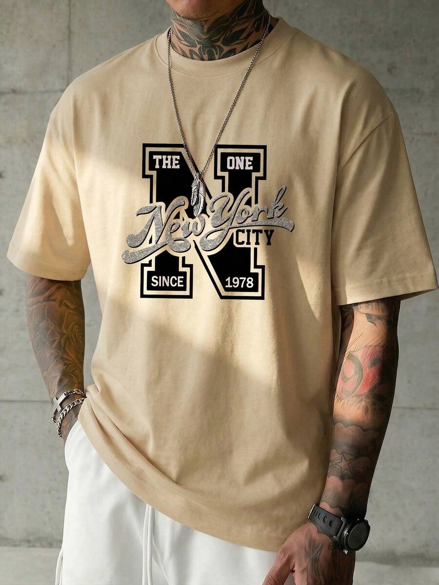 Men's T-Shirt Minimalist Graphic Drop Shoulder Short Sleeve – Corso