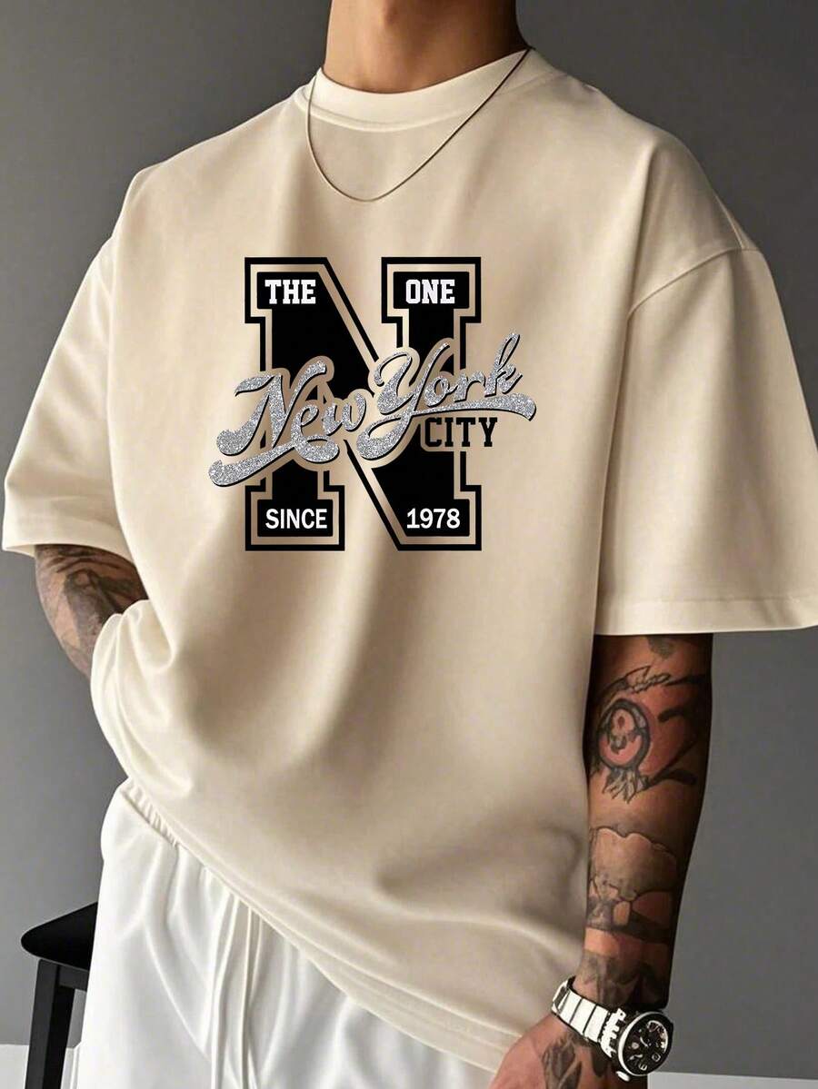 Men's T-Shirt Minimalist Graphic Drop Shoulder Short Sleeve – Corso