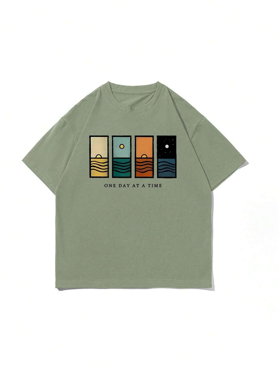 Men's T-Shirt Minimalist Graphic Drop Shoulder Short Sleeve – Corso