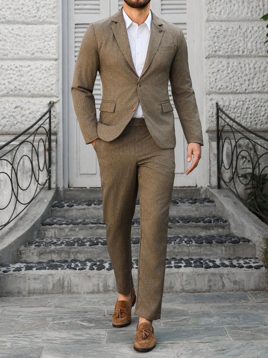 Mens Trouser Suit Shawl Collar Blazer Two-Piece Set – Vandro