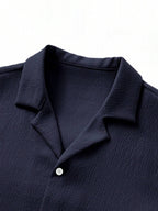 Mens Pant and Shirt Set Jacquard Short Sleeve Button-Up – Tarlen