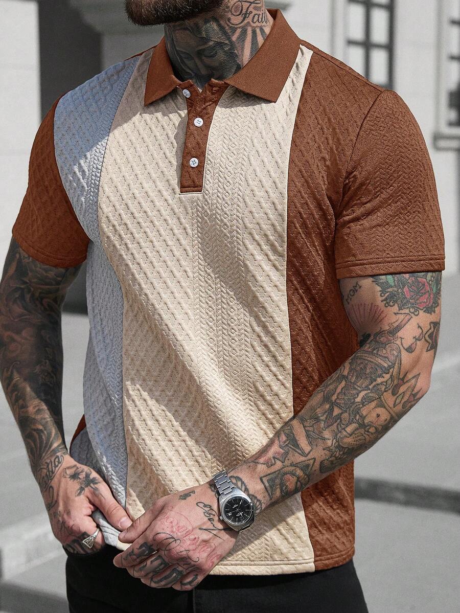 Mens Polo Shirt Contrast Binding Knit Short Sleeve – Valron
