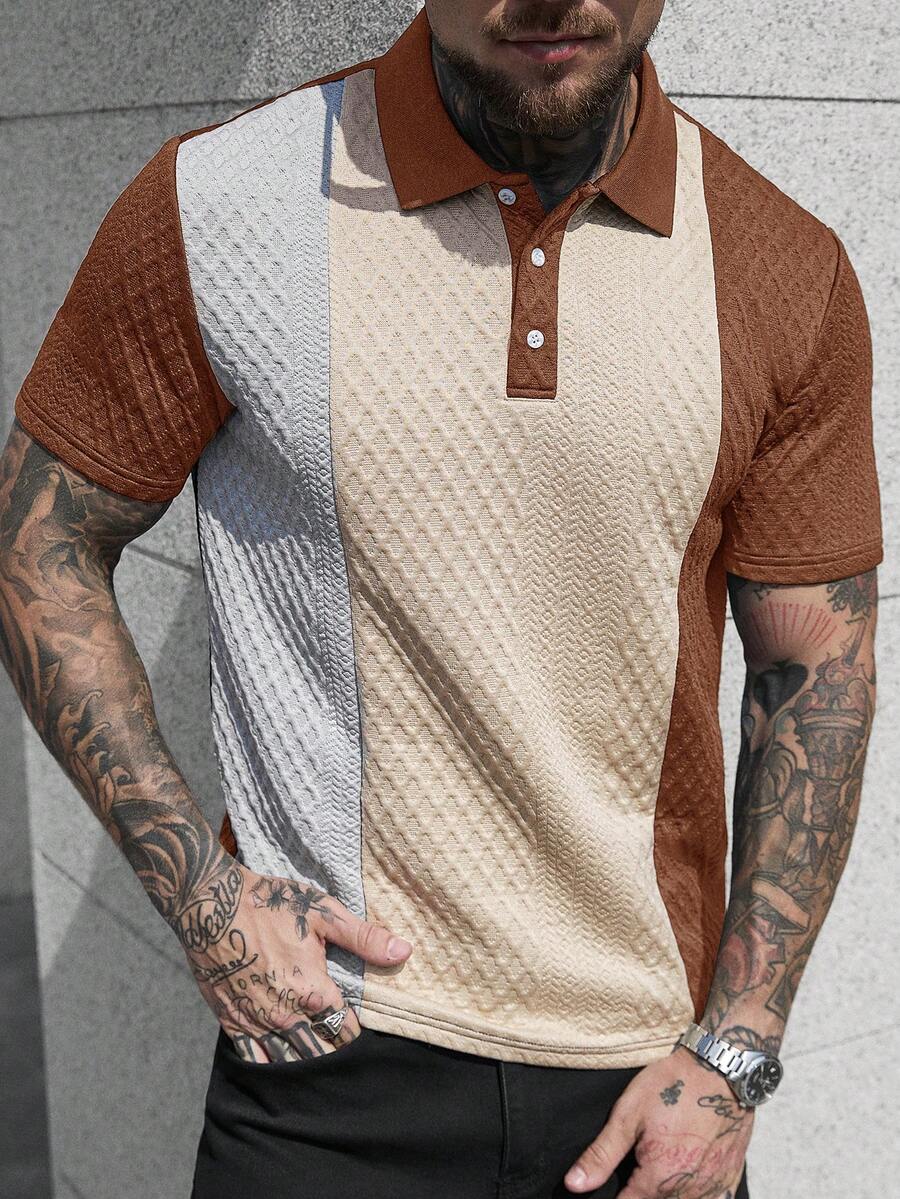 Mens Polo Shirt Contrast Binding Knit Short Sleeve – Valron