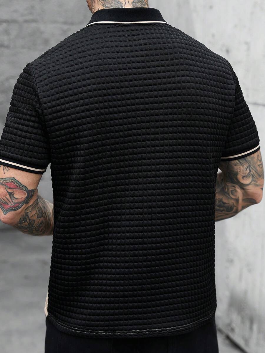 Mens Polo Shirt Contrast Binding Knit Short Sleeve – Valron